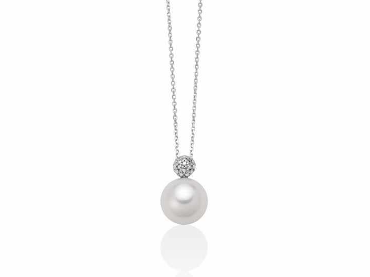 Collana Donna Miluna Girocollo Oro Bianco 750 Perla 8-8,5 mm Biglia Lucida PCL6325