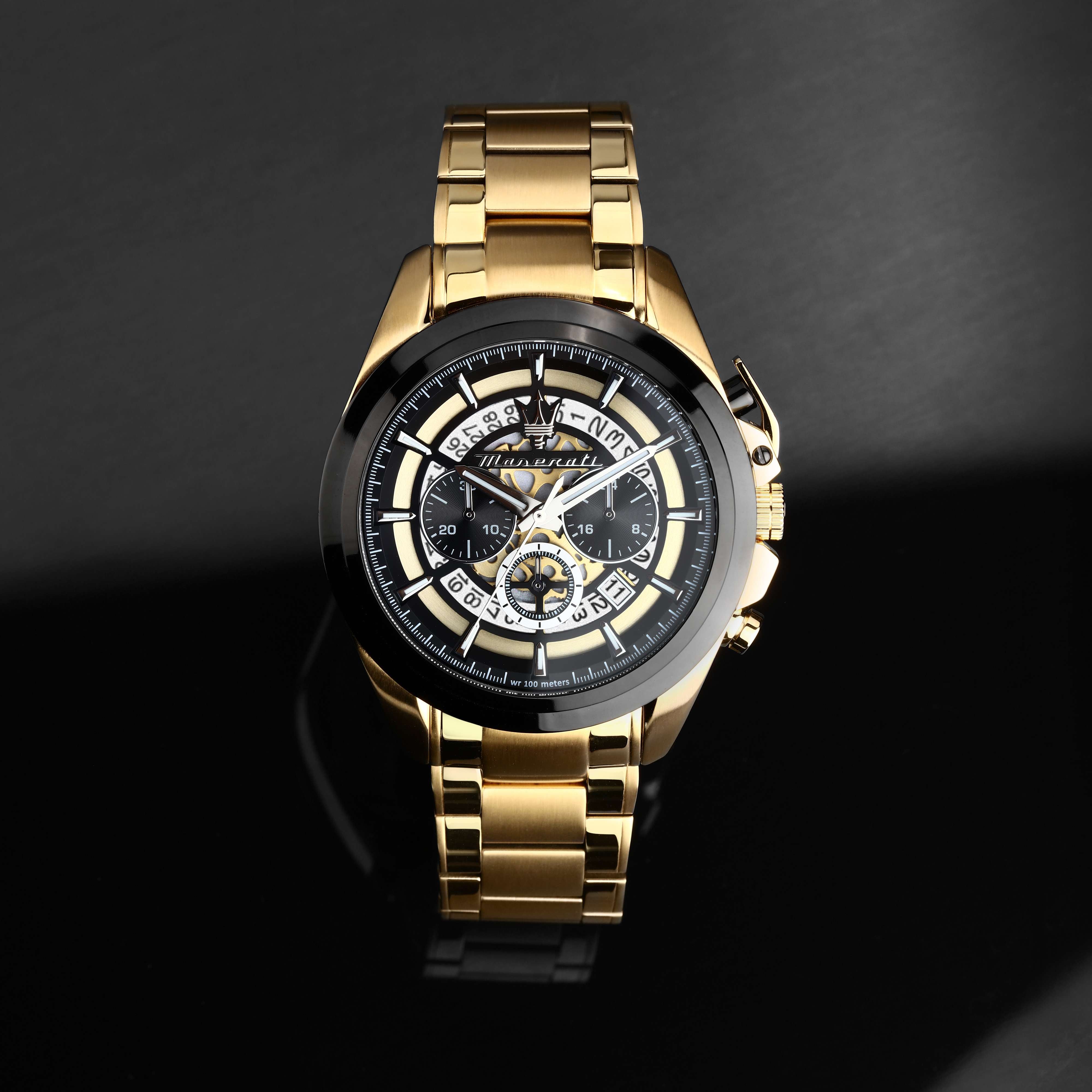 Orologio Uomo Maserati Acciaio dorato  Quarzo Cronografo Data R8873612058