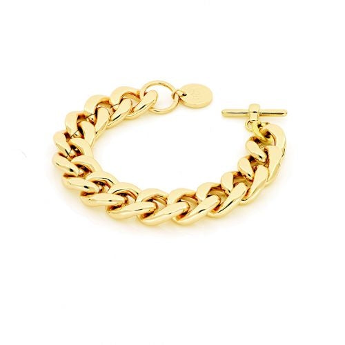 Bracciale Donna Unoaerre Bronzo Lucido Dorato Catena Groumetta Stretta 497967