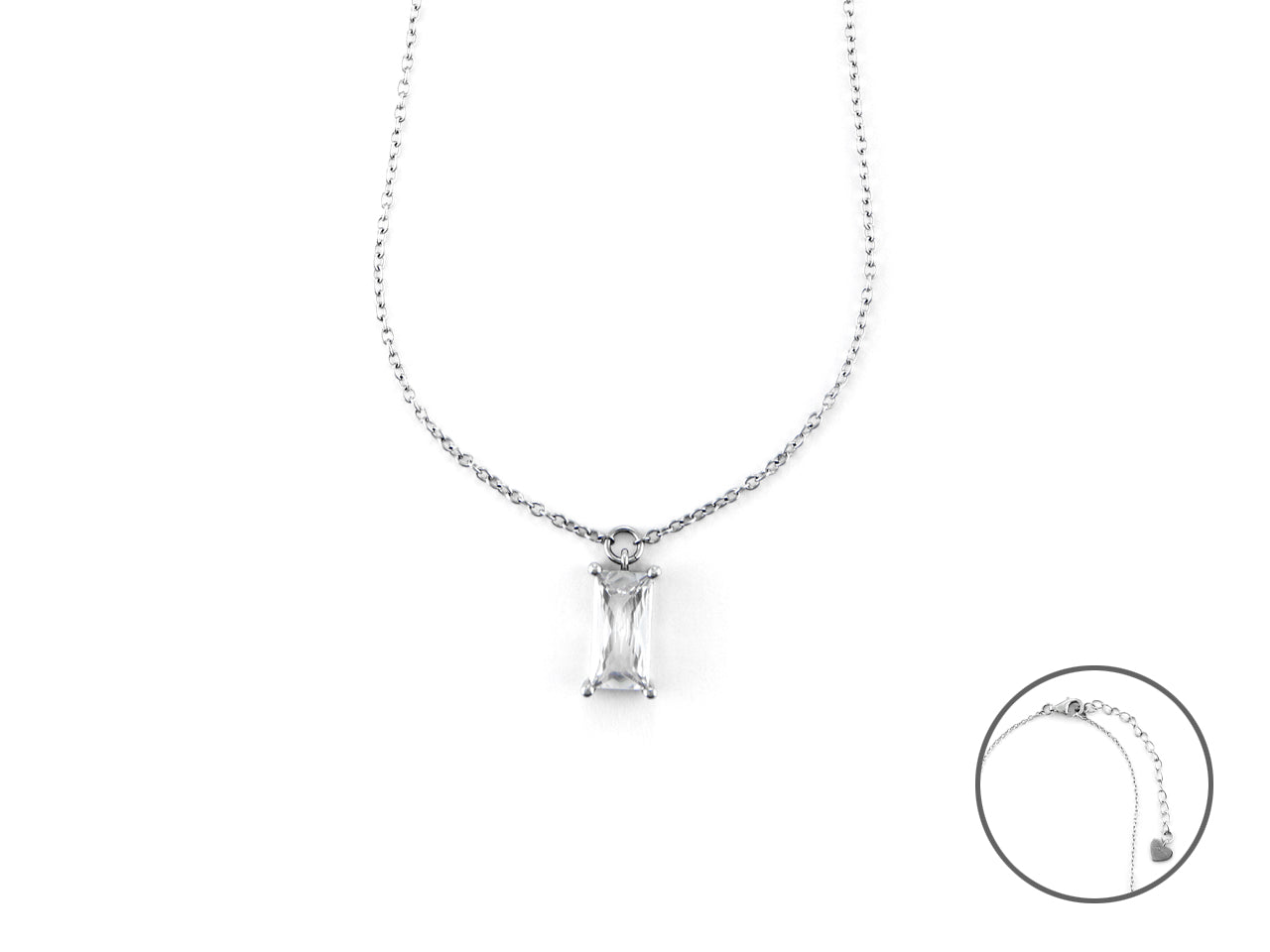 Collana Donna 4US Cesare Paciotti Acciaio Zirconi Baguette 4UCL6563W