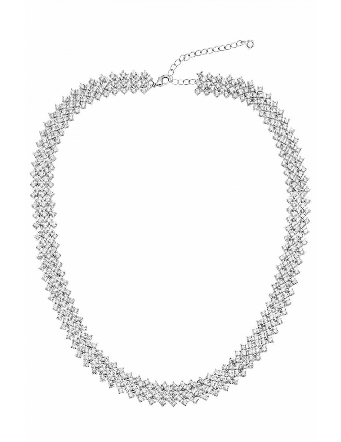Collana Donna Ottaviani Bronzo Argentato Tennis Zirconi Bianchi A Tappeto 500764C