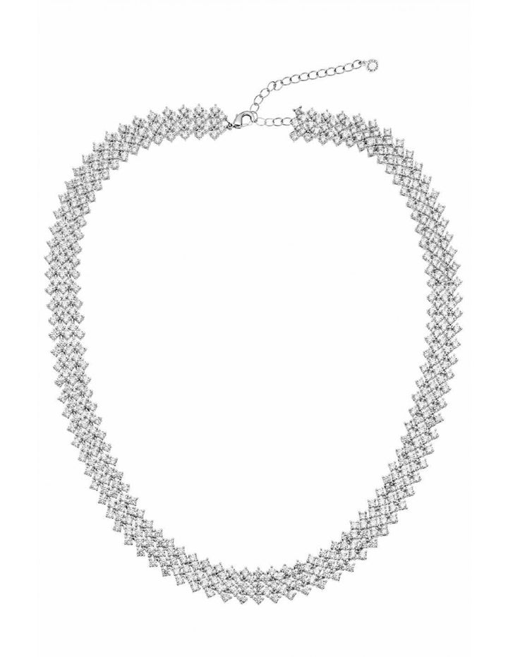 Collana Donna Ottaviani Bronzo Argentato Tennis Zirconi Bianchi A Tappeto 500764C