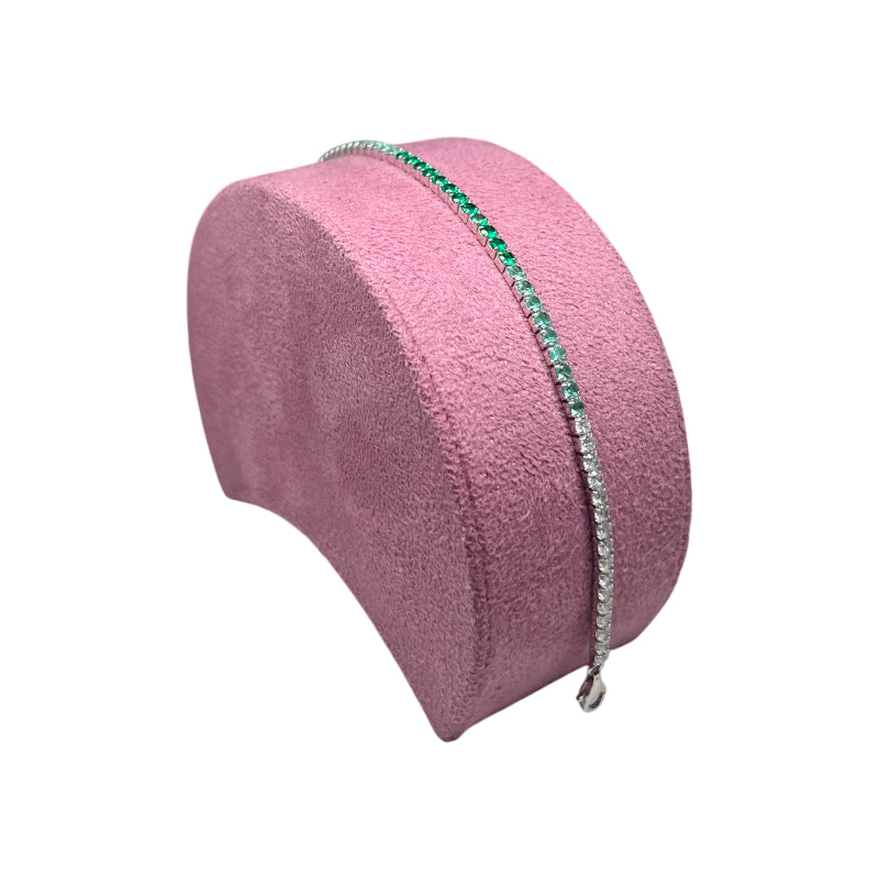 Bracciale Unisex Re Mida Tennis Argento 925 Zirconi Verdi Sfumati Tennis-51