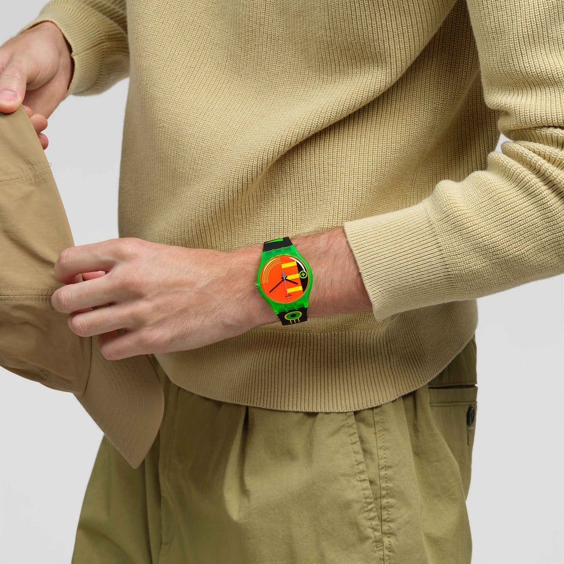 Orologio Unisex Swatch Neon Rider 1989 Nero Giallo SO29G106