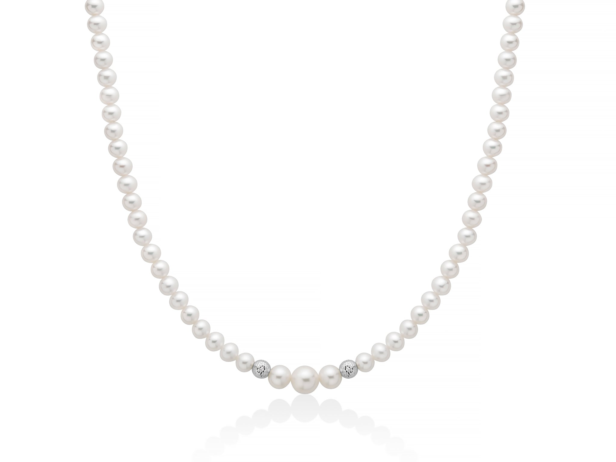 Collana Donna Miluna Perle Biglie Oro Bianco 18 KT PCL6849