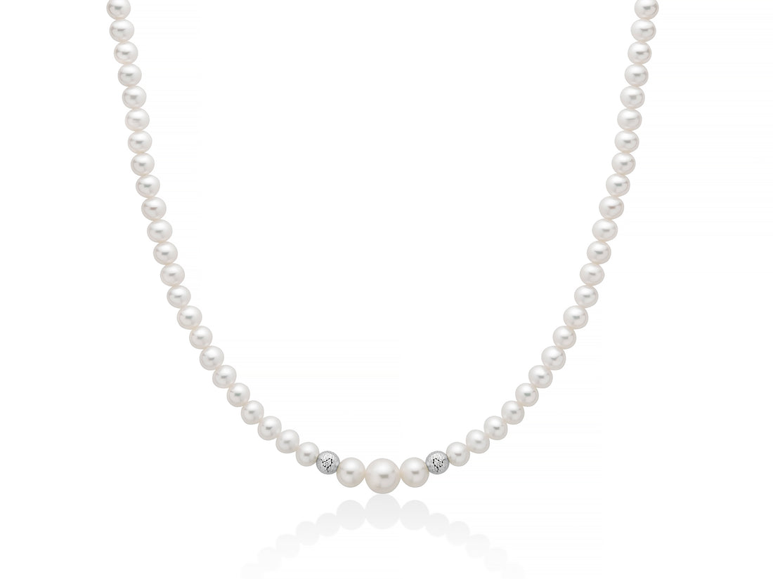 Collana Donna Miluna Perle Biglie Oro Bianco 18 KT PCL6849