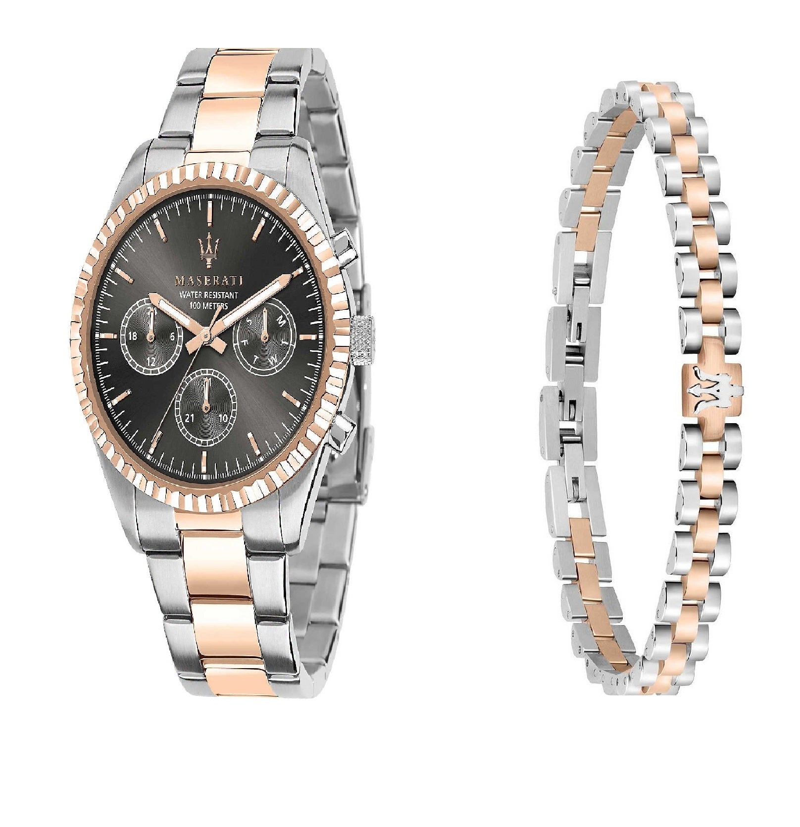 Orologio Uomo e bracciale  Acciaio Maserati Multifunzione Quarzo Competizione R8853100031