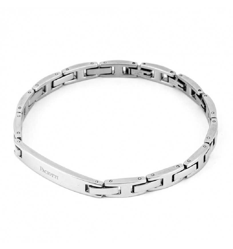 Bracciale Uomo 4US Cesare Paciotti acciaio Bianco con centrale rigido  4UBR4424
