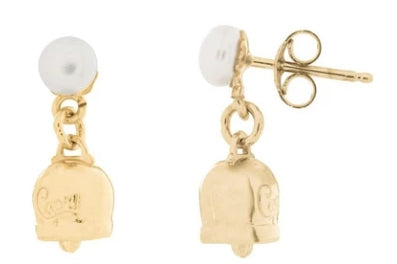 Orecchini La Campanella di Capri Argento Dorato Perla Porta Fortuna OPCPD2-ORO