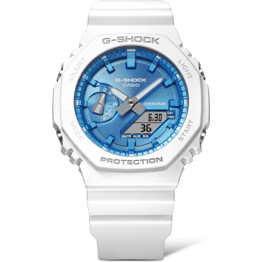 Orologio Unisex Casio G-SHOCK Quarzo Analogico Digitale Bianco Blu GA-2100WS-7AER