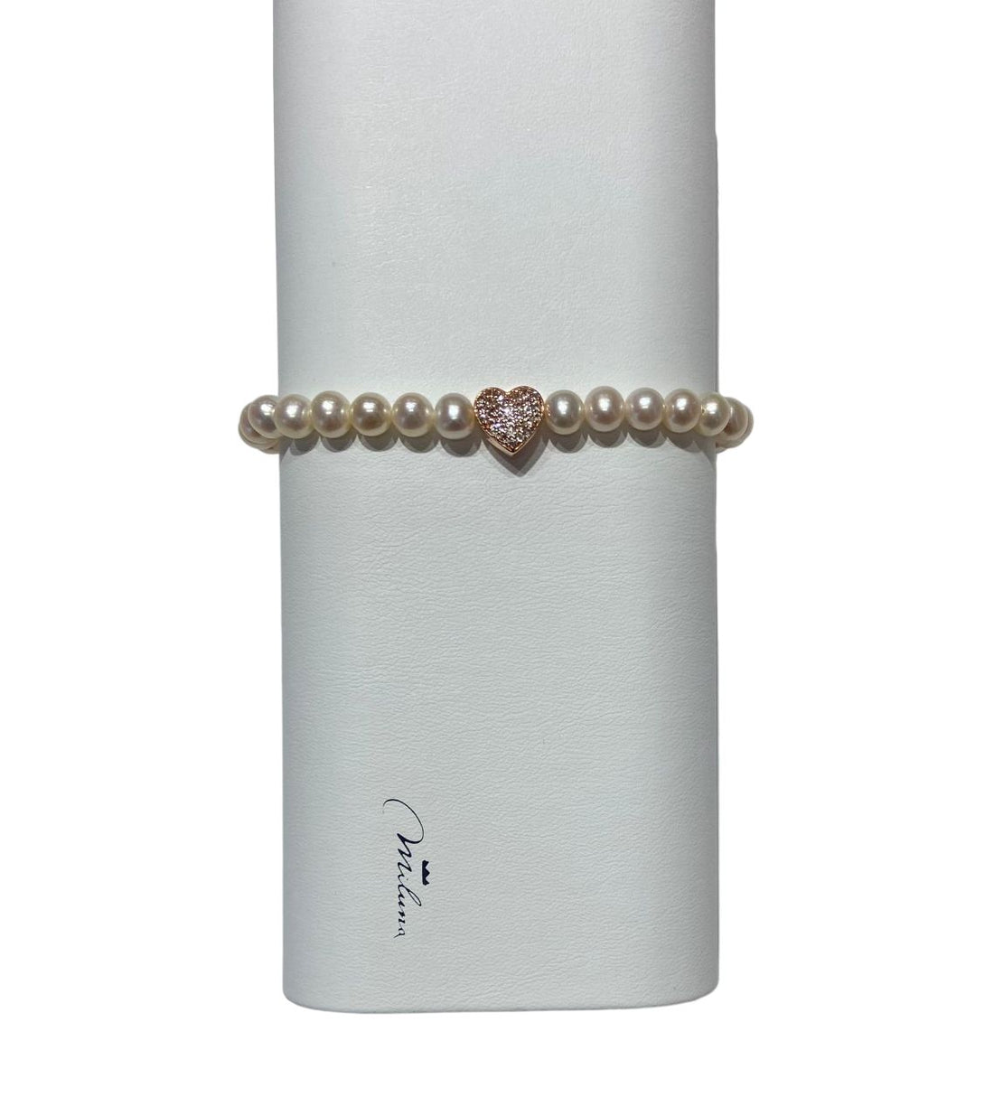 Bracciale Donna Miluna Argento 925 Miss Italia Perle Bianche Cuore PBR3506R-TPZ