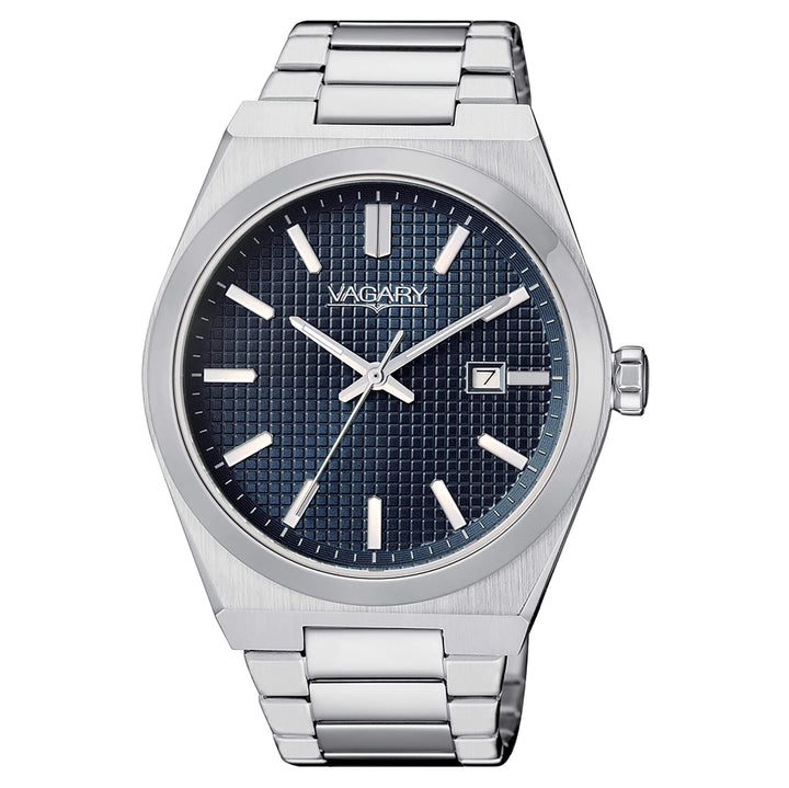 Orologio Uomo Vagary Acciaio Satinato Quarzo Solo Tempo Data Blu IB9-212-71