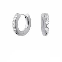 Orecchini Donna Liu Jo Acciaio Cerchio Zirconi Bianchi LJ2990
