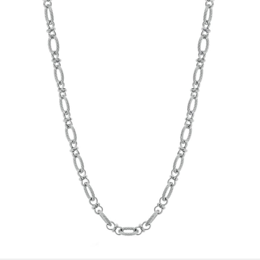 Collare Pets Liu Jo Acciaio Maglia Anelli Sfaccettati Lucidi LJP024XXS