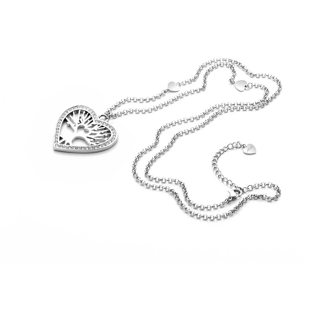 Collana Donna Acciaio 4US Cesare Paciotti Cuore Zirconi Albero Vita 4UCL3402W