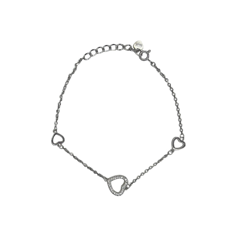 Bracciale Donna Re Mida Argento Cuori Zirconi BR-Djv-1