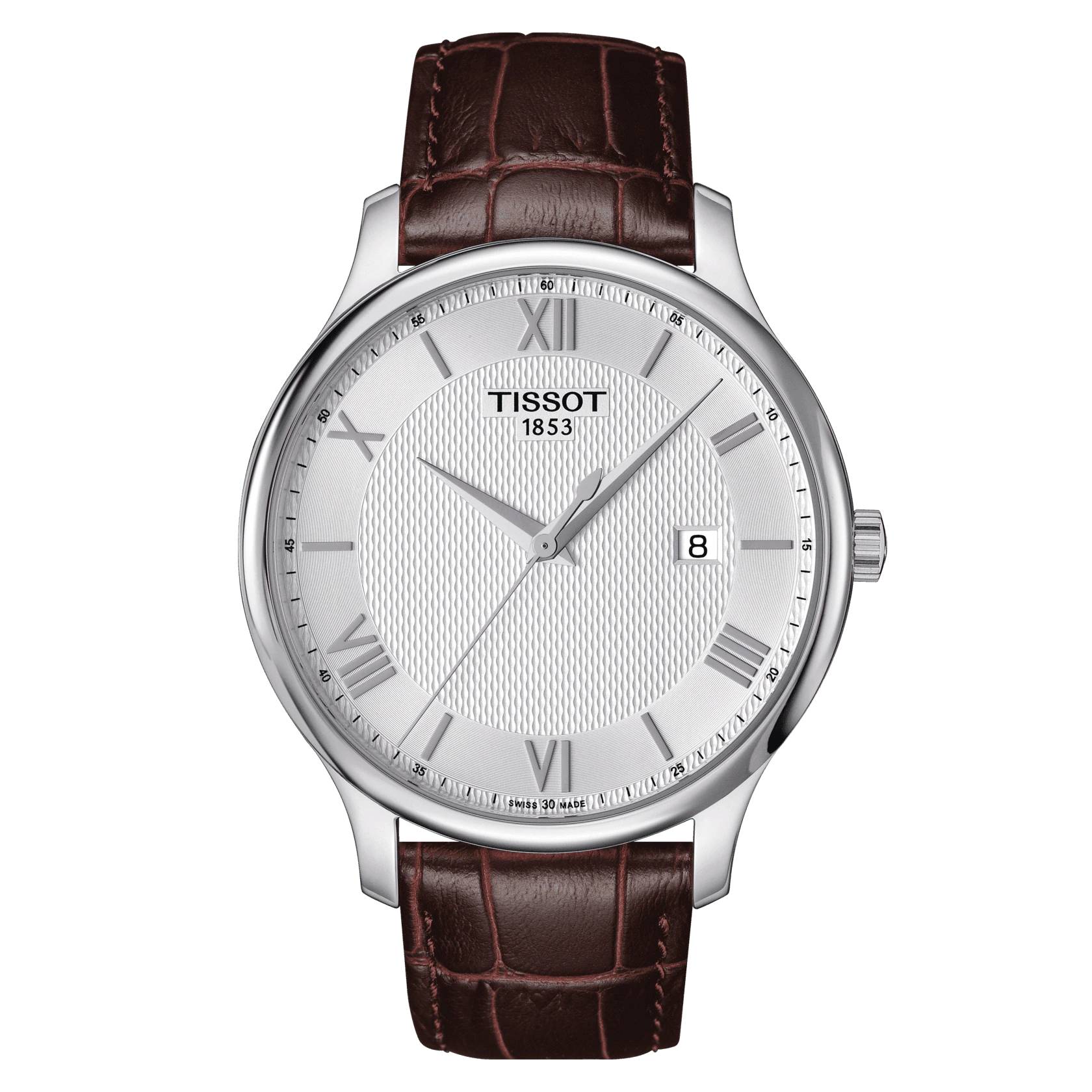 Orologio Uomo Tissot Quarzo Solo Tempo Acciaio Tradition Pelle Marrone T0636101603800