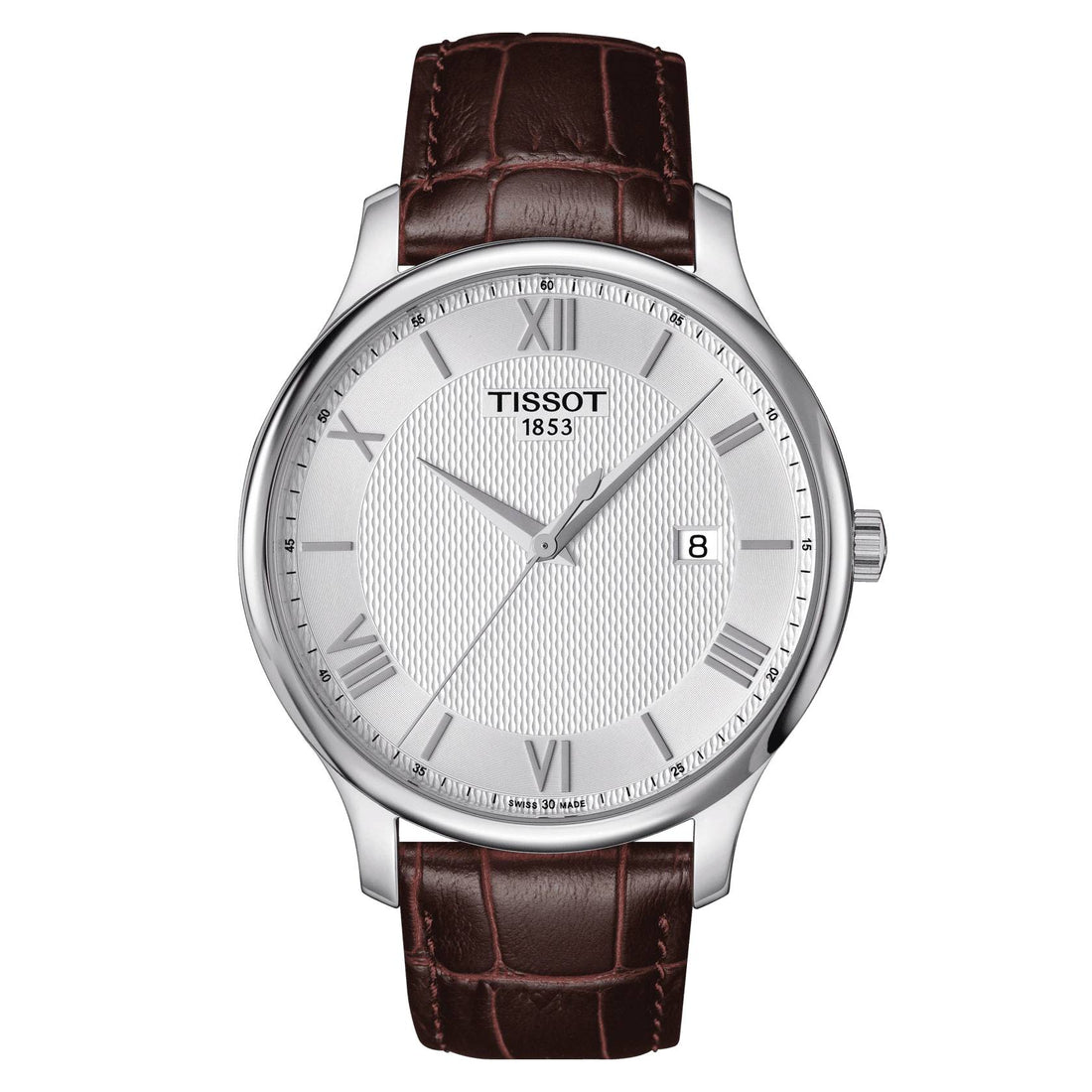 Orologio Uomo Tissot Quarzo Solo Tempo Acciaio Tradition Pelle Marrone T0636101603800