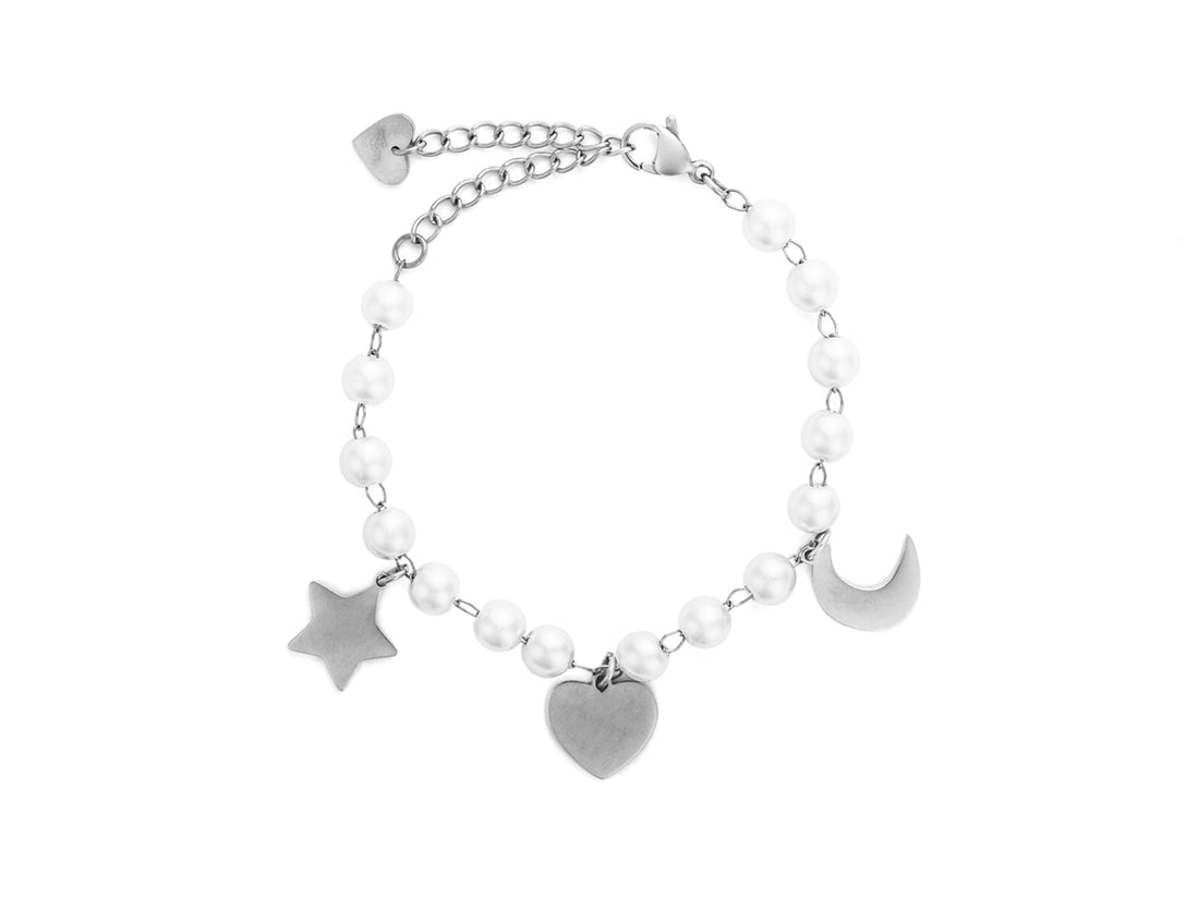 Bracciale Donna 4US Cesare Paciotti Acciaio  Con Perline E Pendenti 4UBR8121W