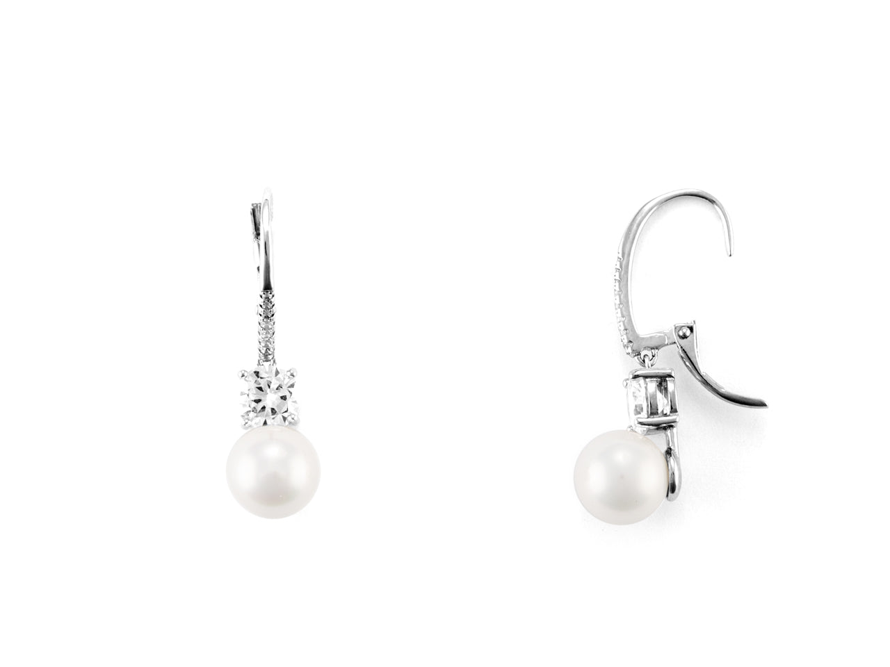 Orecchini Donna Argento 925 4US Cesare Paciotti Perla Zirconi 4UOR6110W