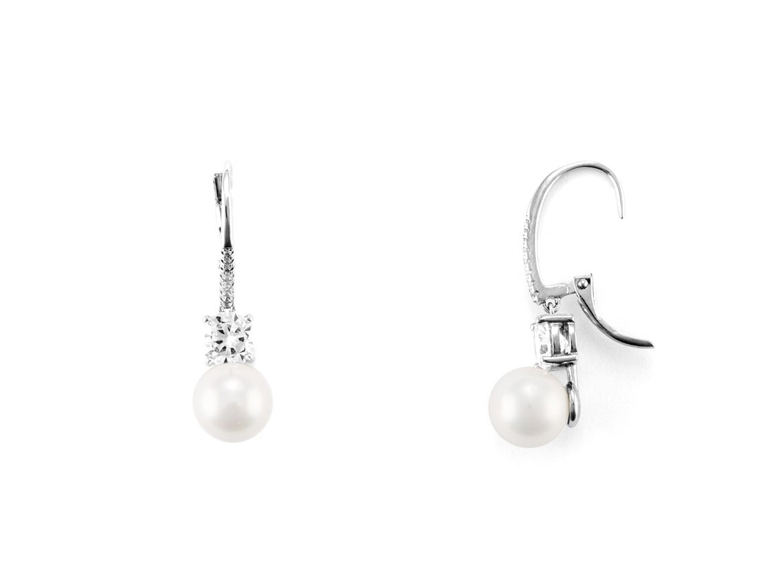 Orecchini Donna Argento 925 4US Cesare Paciotti Perla Zirconi 4UOR6110W