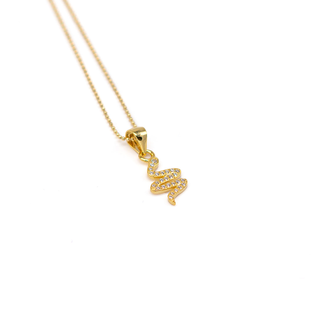 Collana Donna Re Mida Argento 925 Dorato Serpente Zirconi Bianchi C007