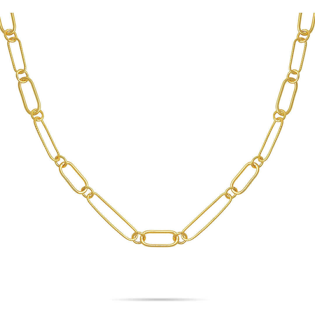 Collana Donna Ops Objects Grace Argento 925 Dorato Catena Ovale OPS-LUX202CL