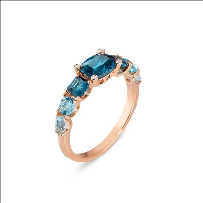Anello Donna Ponte Vecchio Gioielli Oro 18 KT Topazio Diamante CA1760SPR