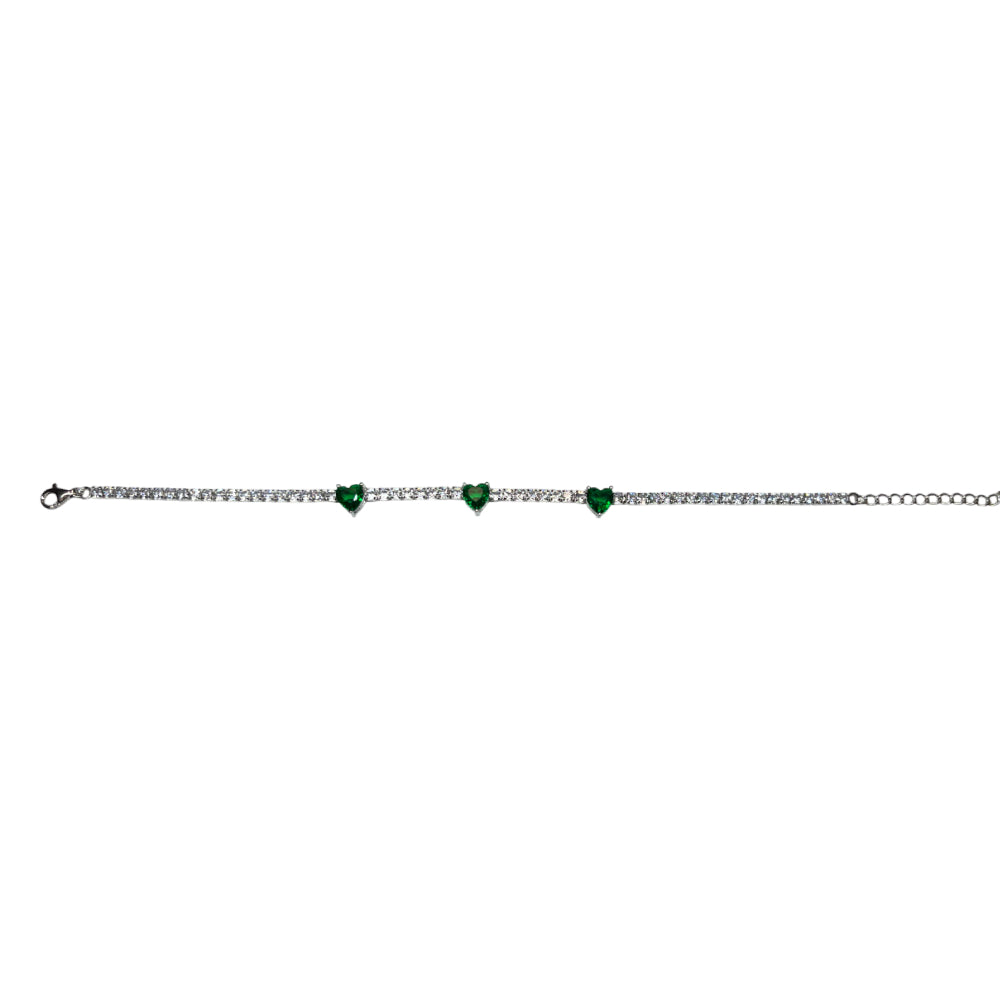 Bracciale Donna Re Mida Tennis Argento 925 Zirconi Cuore Verde Tennis-36
