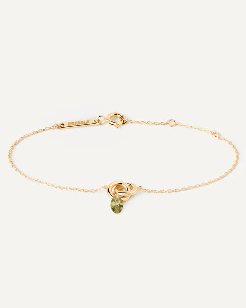 Bracciale Donna PDPaola Argento Dorato 925 Zircone Verde Oliva PU01-775-U