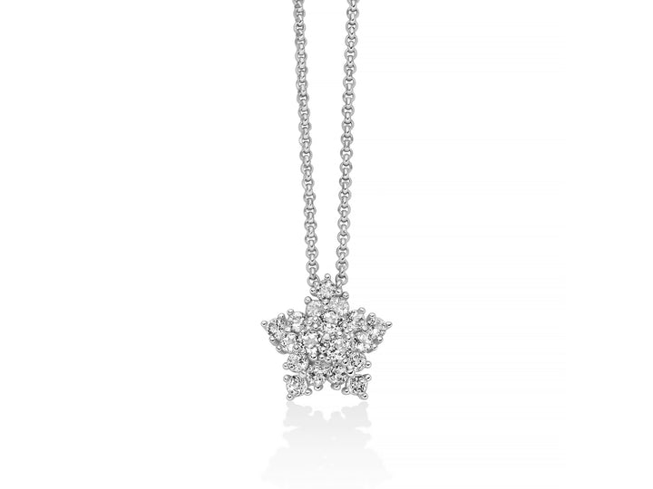 Collana Donna Miluna Perle Argento 925 Stella con  Pietre Topazio Bianco CLD5227