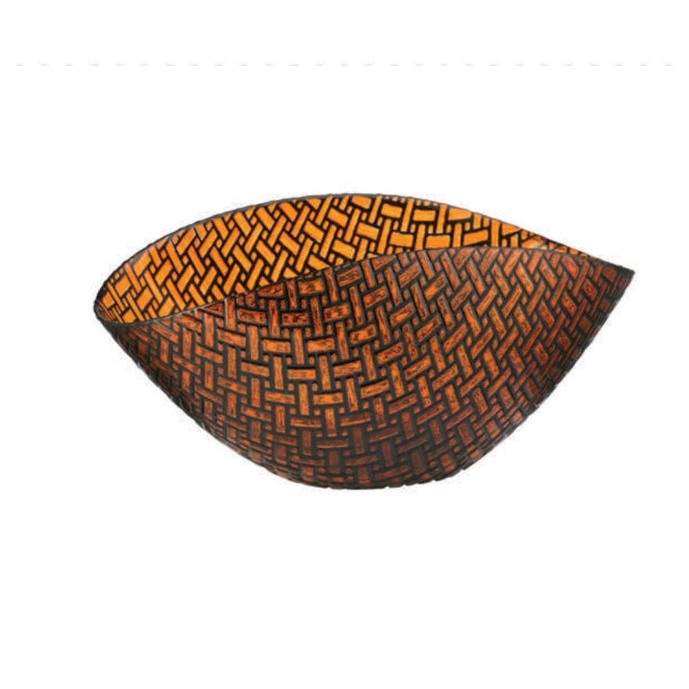 Centrotavola Onlylux Vetro Pattern Nero/Arancio cm 38x11 OL03074