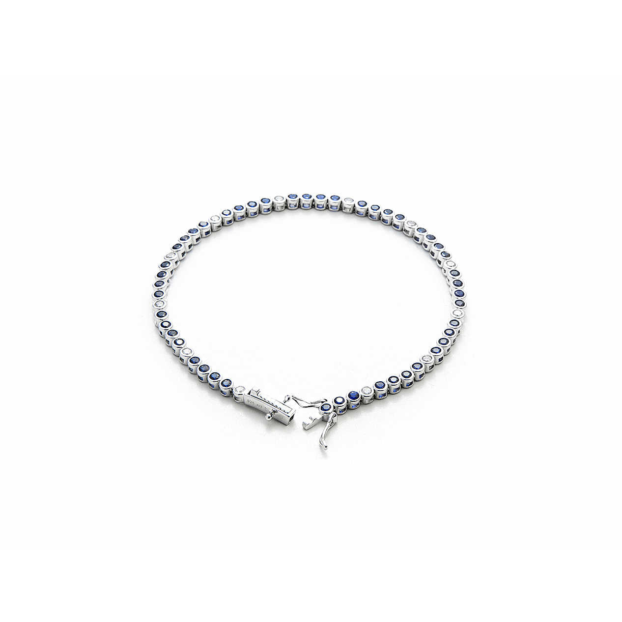 Bracciale Tennis Uomo Cesare Paciotti Argento Zirconi Blu Bianchi JPBR2018B/19