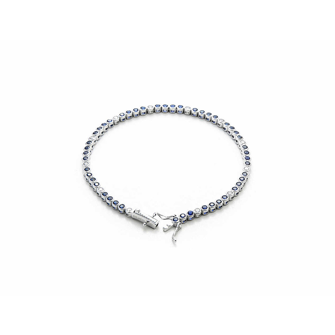 Bracciale Tennis Uomo Cesare Paciotti Argento Zirconi Blu Bianchi JPBR2018B/19
