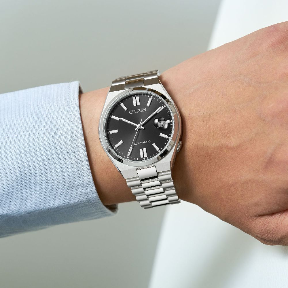 Orologio Uomo Citizen Automatico Maglia President Acciaio Nero Data NJ0150-81E