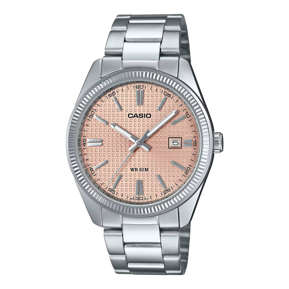 Orologio Unisex Casio Rosa Salmone Quadrati Acciaio Quarzo MTP-1302PE-4AVEF