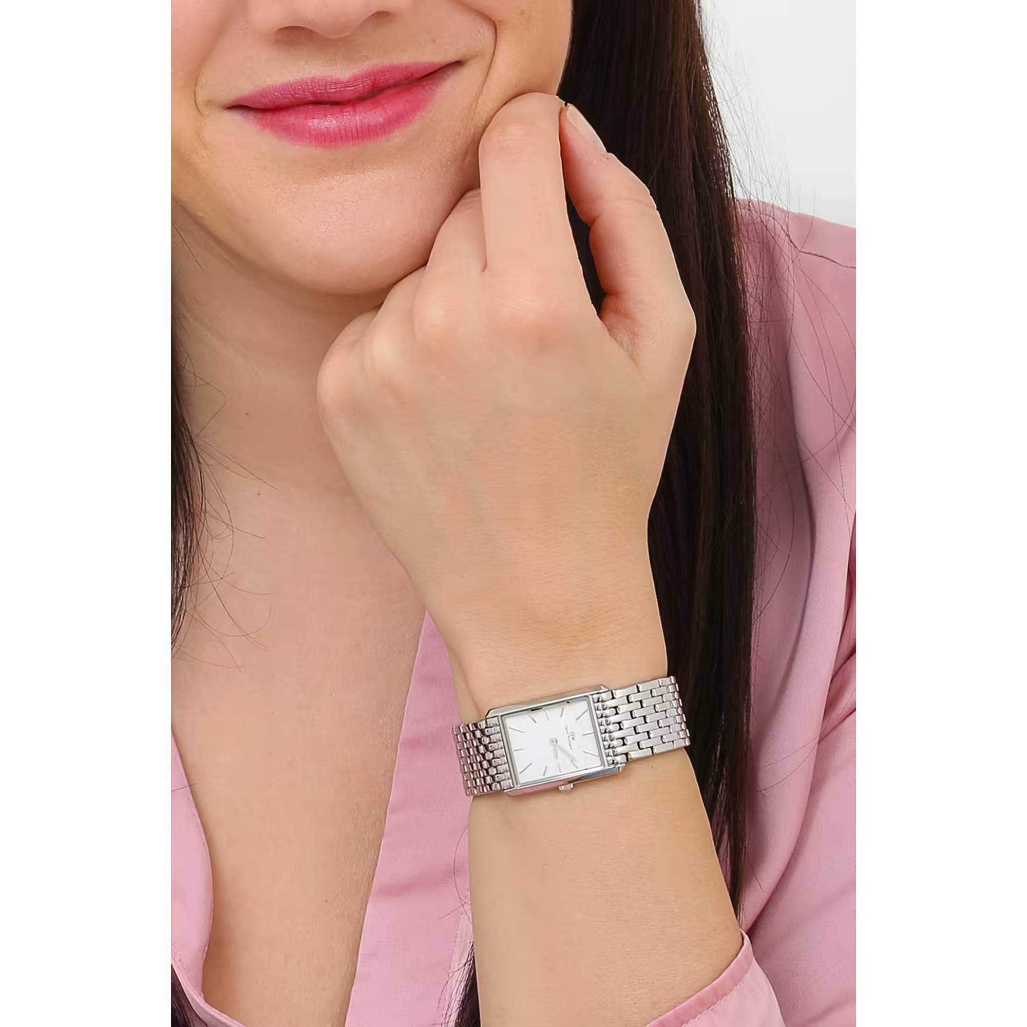 Orologio Donna Daniel Wellington Acciaio Bianco Quadro 32 x 22 mm DW00100706