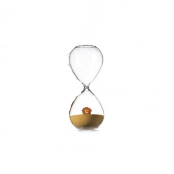 Centrotavola Cristallo clessidra con nodo ambra cm 20 OL02861