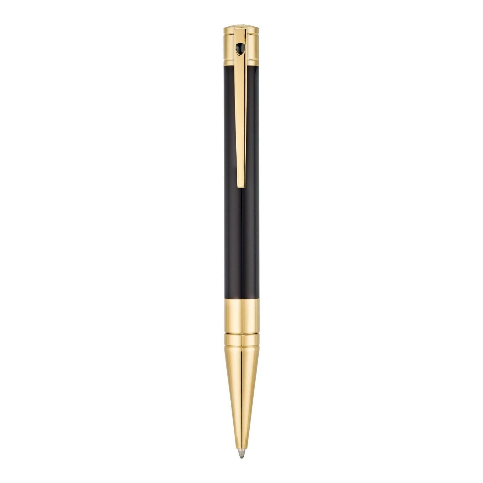 Penna Uomo Dupont Biro Acciaio Dorato D-INITIAL Lacca Nera 265202