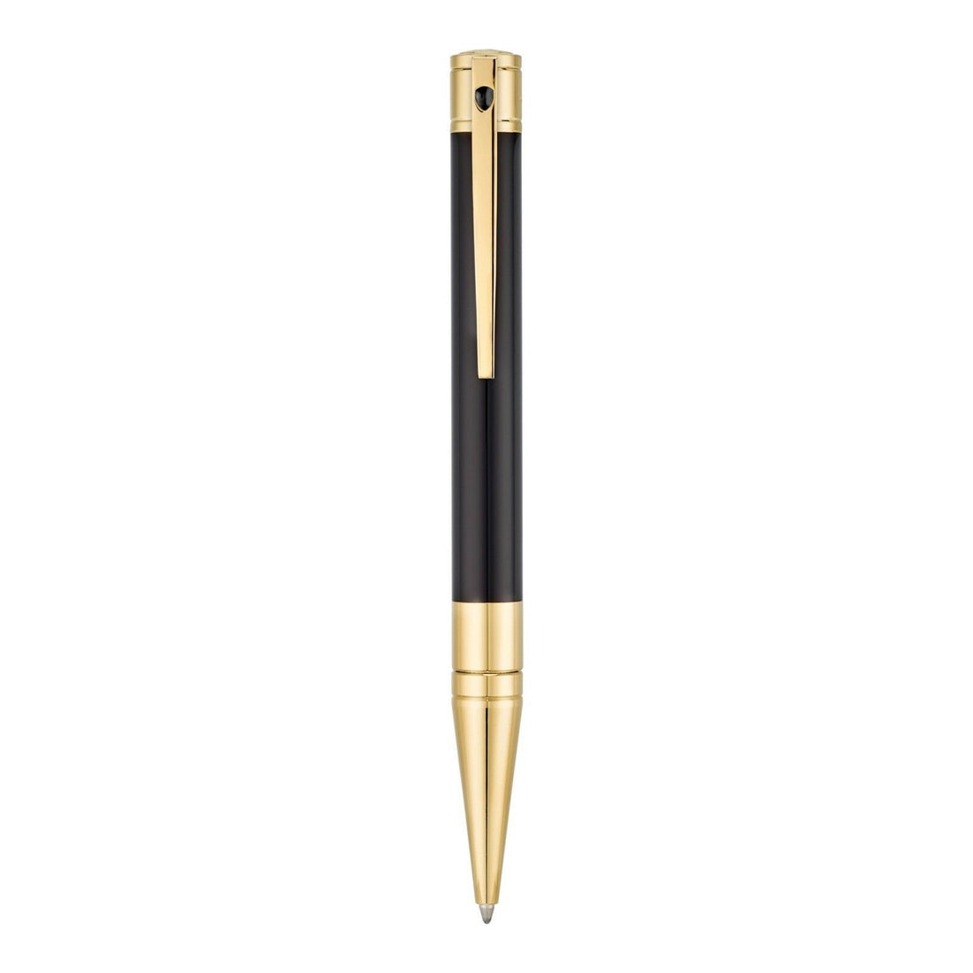 Penna Uomo Dupont Biro Acciaio Dorato D-INITIAL Lacca Nera 265202