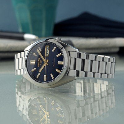 Orologio Uomo Seiko 5 Automatico Blu Riedizione Anni 70 SRPL55K1