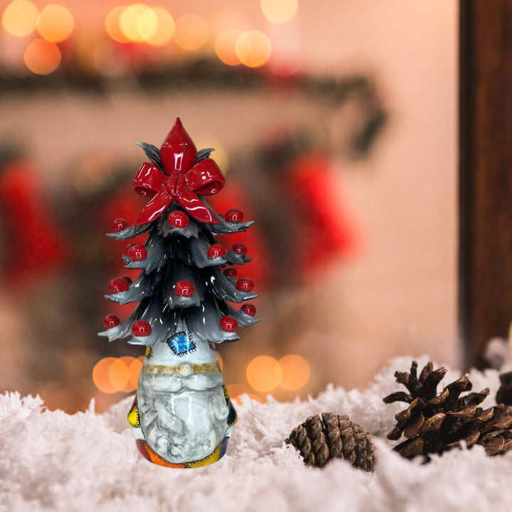 Gnomo Albero di Natale Capodimonte Nero Fiocco 22 cm CAP18