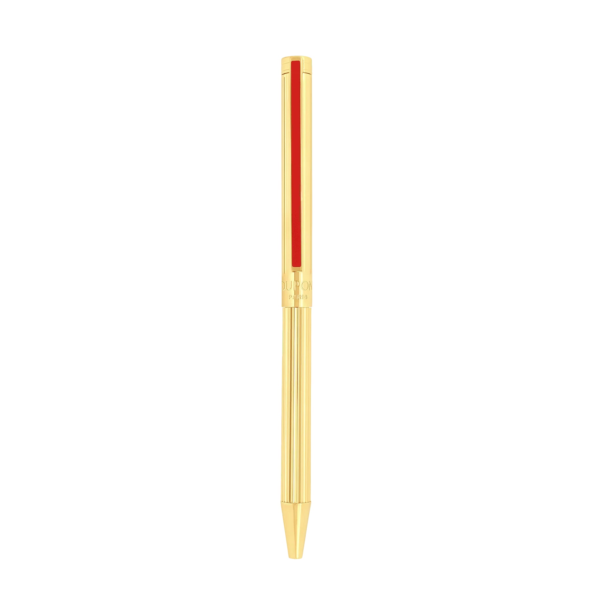 Penna Unisex Dupont Classique Sfera Acciaio Dorato Rosso 045078N