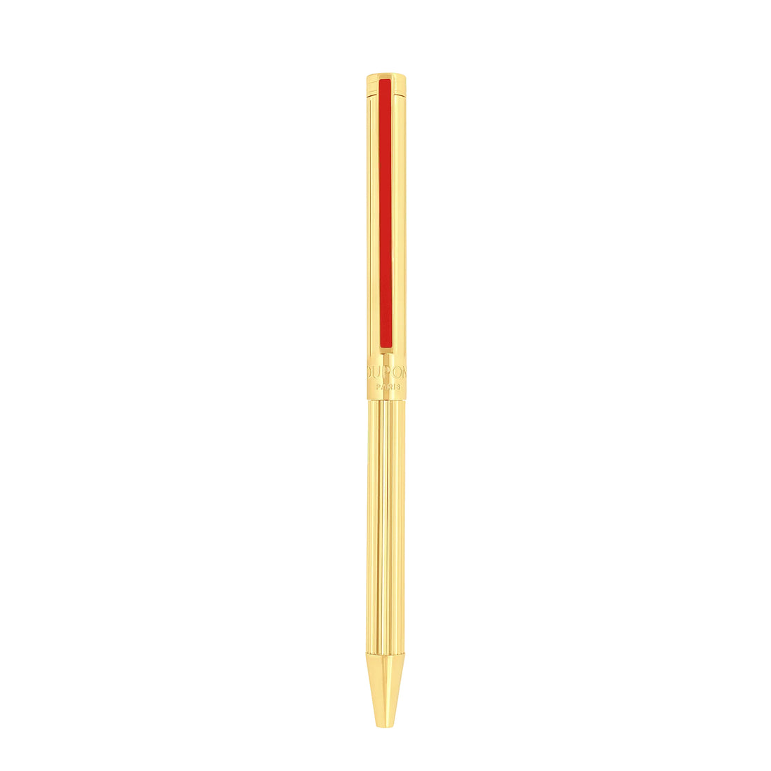 Penna Unisex Dupont Classique Sfera Acciaio Dorato Rosso 045078N