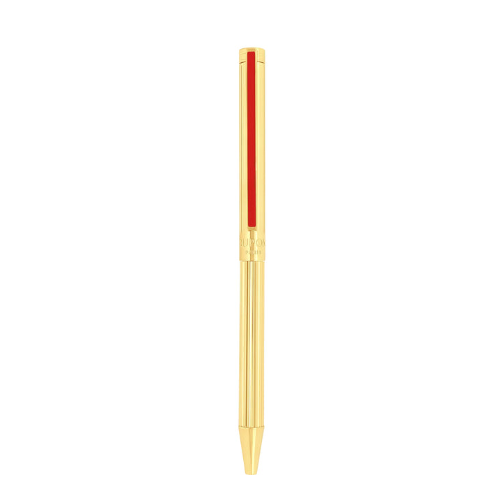 Penna Unisex Dupont Classique Sfera Acciaio Dorato Rosso 045078N