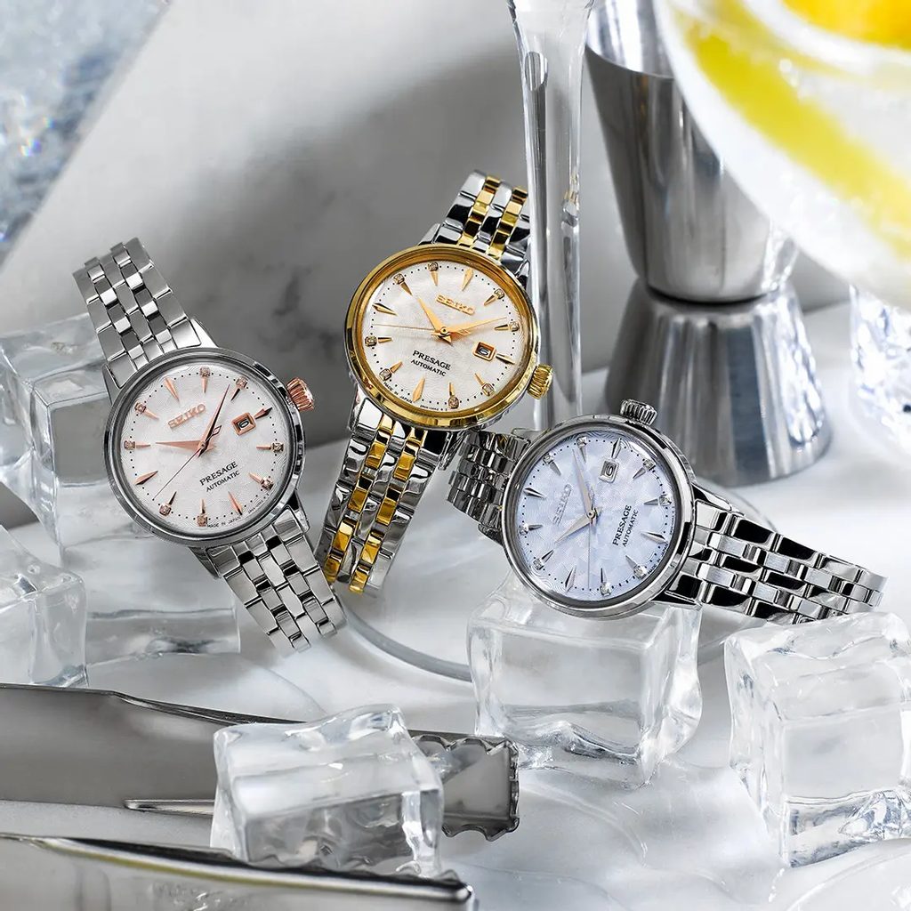 Orologio Donna Seiko Presage Automatico Diamanti Cocktail Sky Diving SRE007J1