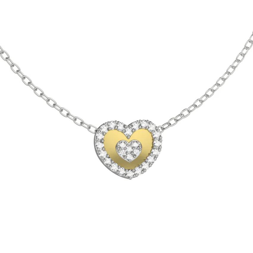 Collana Bambina Nanàn Argento 925 Gold Cuore Nel Cuore Zirconi NAN0637