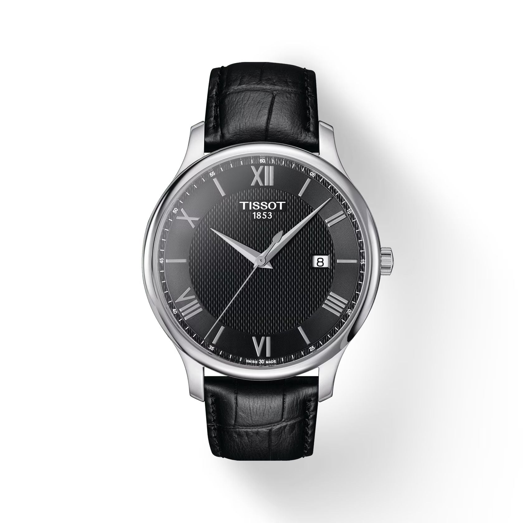 Orologio Uomo Tissot Quarzo Solo Tempo Acciaio Tradition Pelle Nero T0636101605800