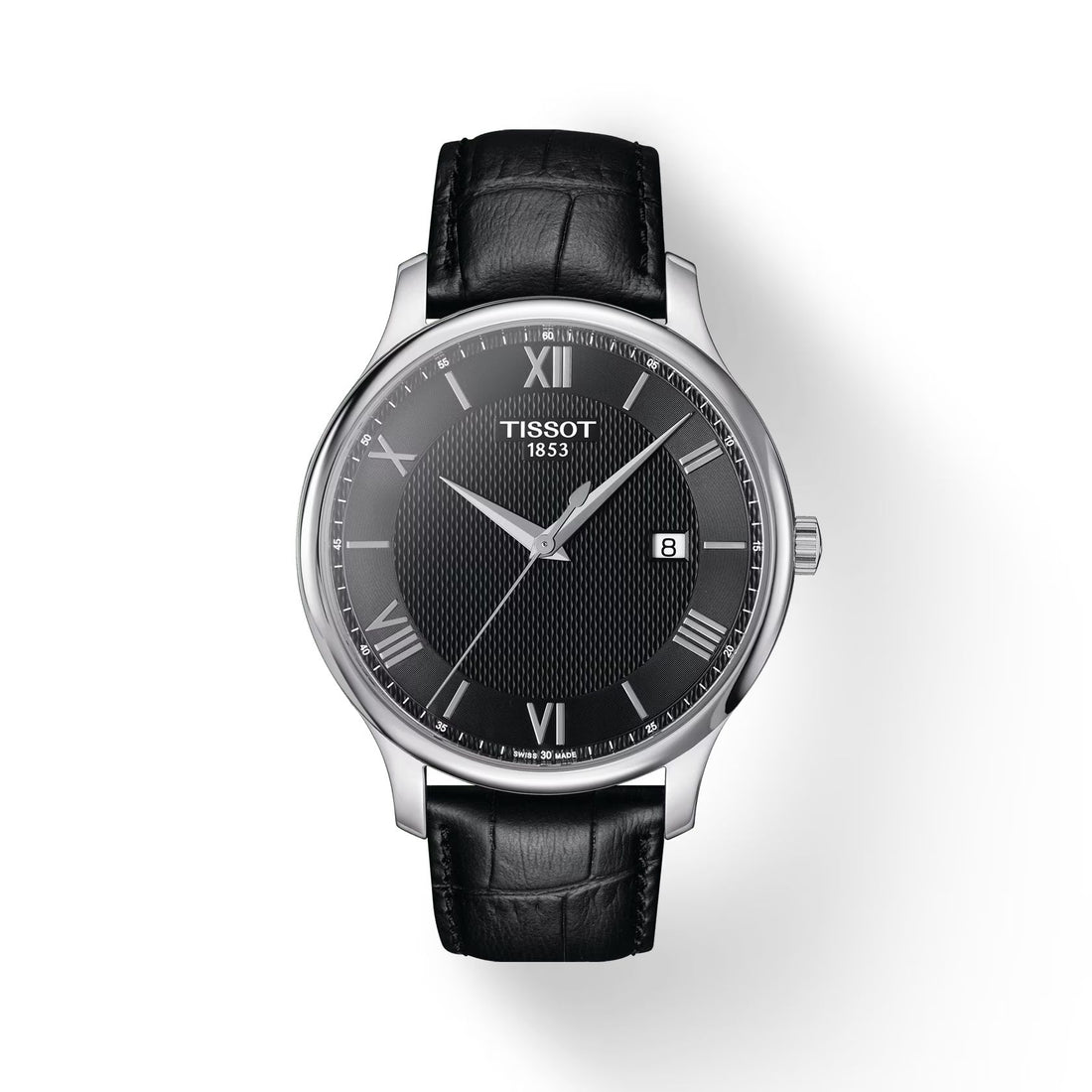 Orologio Uomo Tissot Quarzo Solo Tempo Acciaio Tradition Pelle Nero T0636101605800