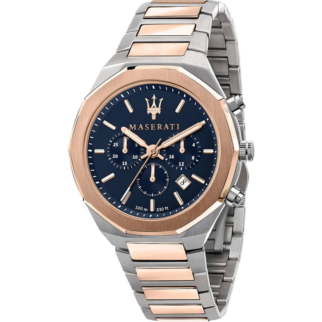 Orologio Maserati Uomo Cronografo Quarzo Data Blu Bicolore 10 ATM R8873642002